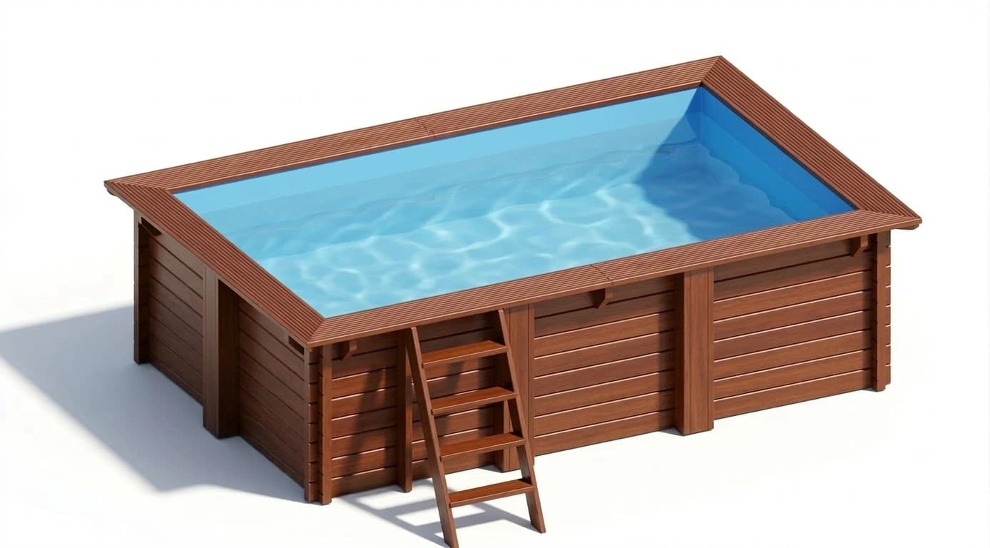 Hanna szögletes favázas medence 4,27 × 2,77 m