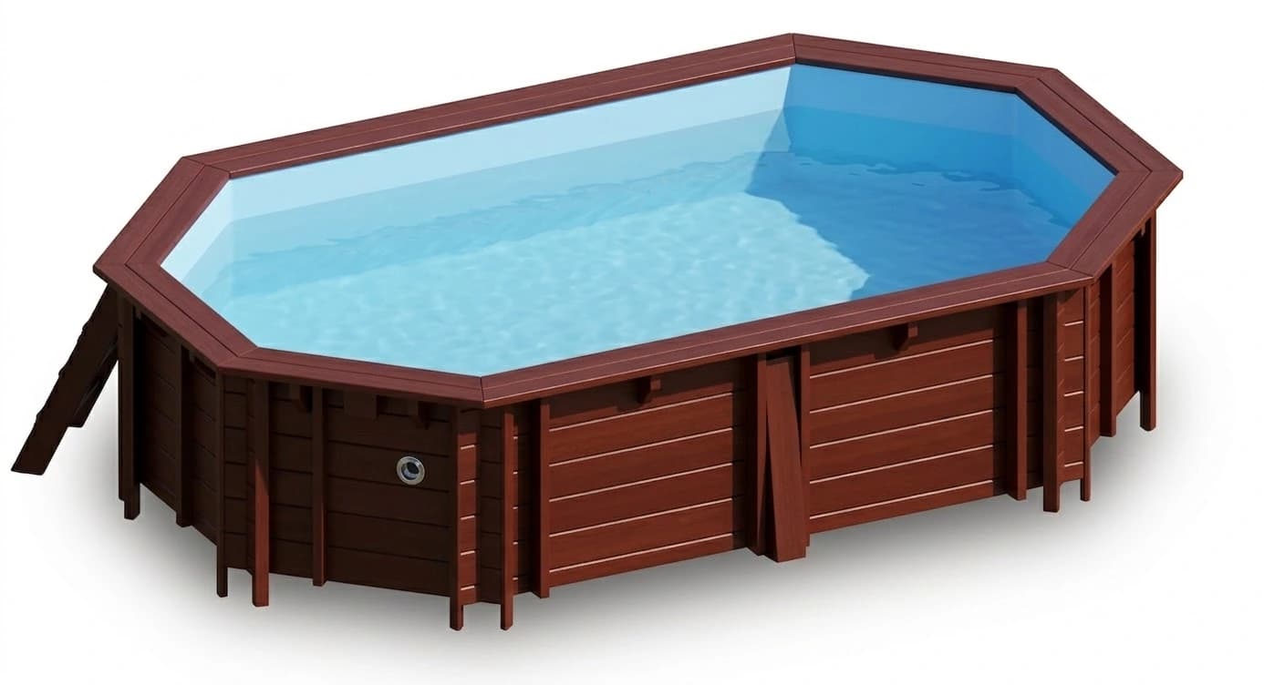 Hanna ovális favázas medence 5,35 × 3,35 m kompakt