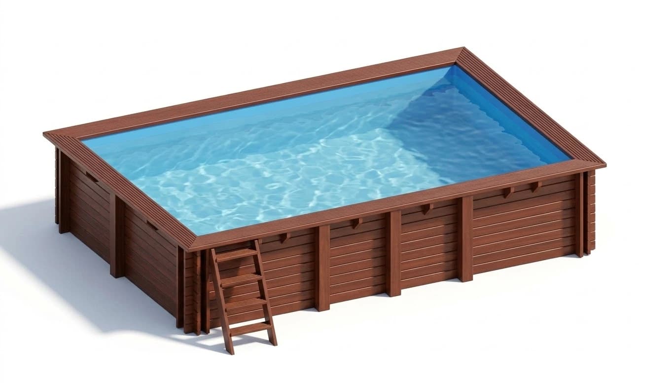 Hanna szögletes favázas medence 6,18 × 3,20 m