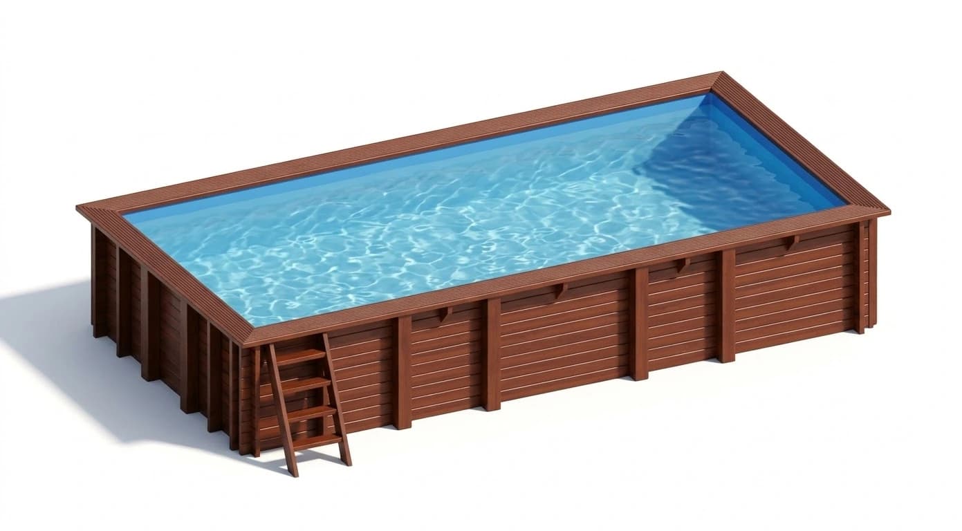 Hanna szögletes favázas medence 8,15 × 4,20 m